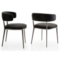 CARATOS CHAIR IN BLACK GENUINE ANILINE LEATHER