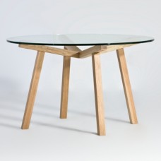 FORTE ROUND GLASS DINING TABLE 