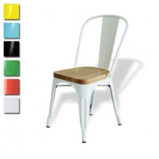 TOLIX SIDE CHAIR WOOD SEAT